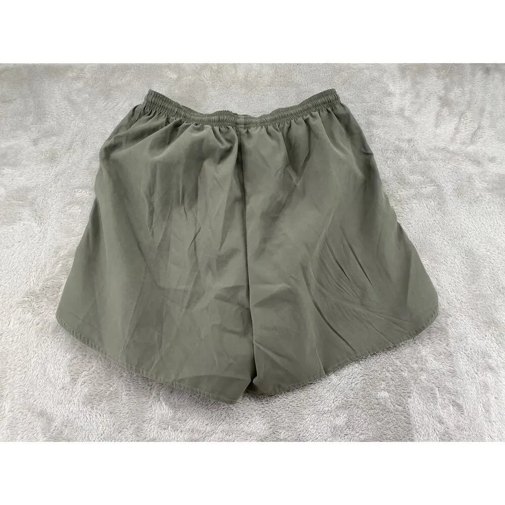 Adidas Running Shorts Olive Green Lightweight Lined Athletic Men's Medium